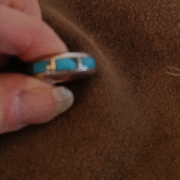 Used Retired Sundance "WINDOWPANE" #15 Solid Sterling Silver And Turquoise Ring - Picture 3 of 4